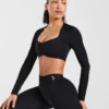 Physique långärmad crop-top