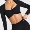 Physique långärmad crop-top