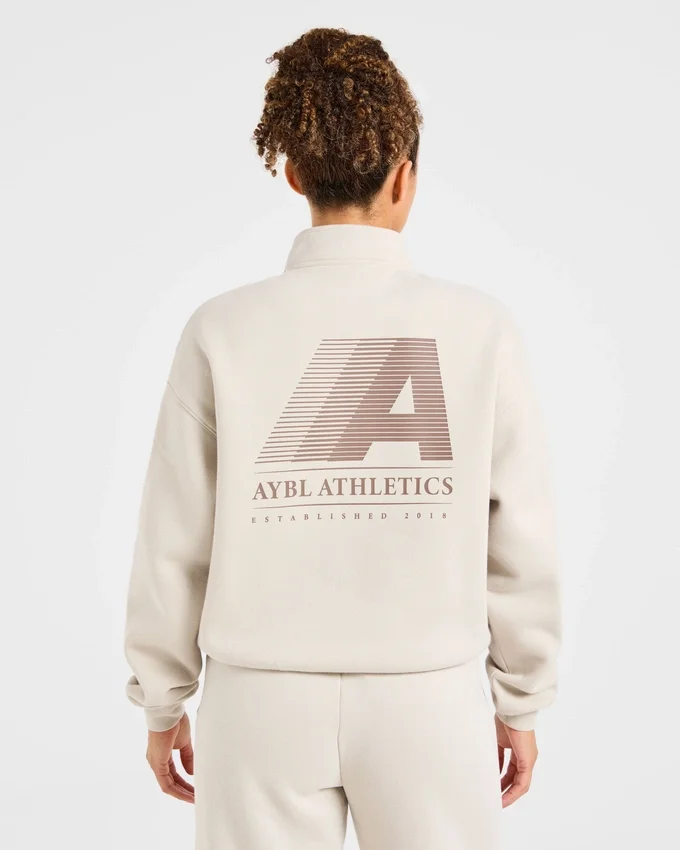 Retro Athletics Oversized-tröja med 1/4 dragkedja