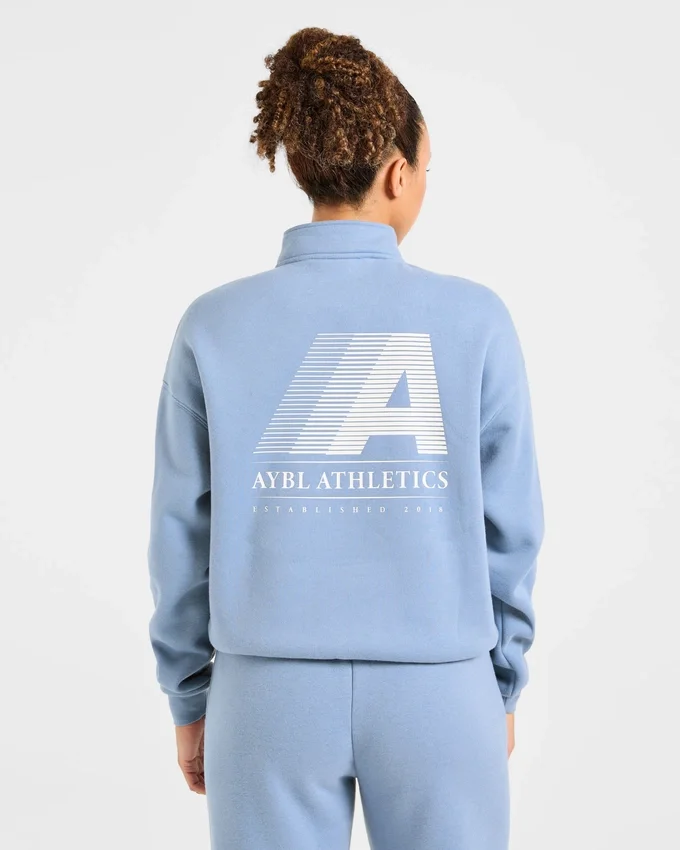 Retro Athletics Oversized-tröja med 1/4 dragkedja