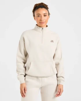 Retro Athletics Oversized-tröja med 1/4 dragkedja
