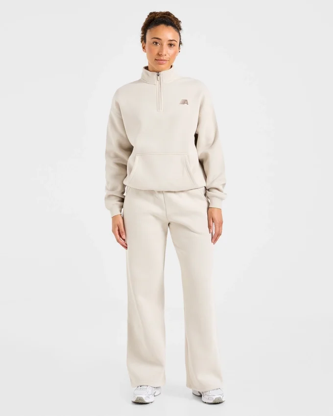 Retro Athletics Oversized-tröja med 1/4 dragkedja