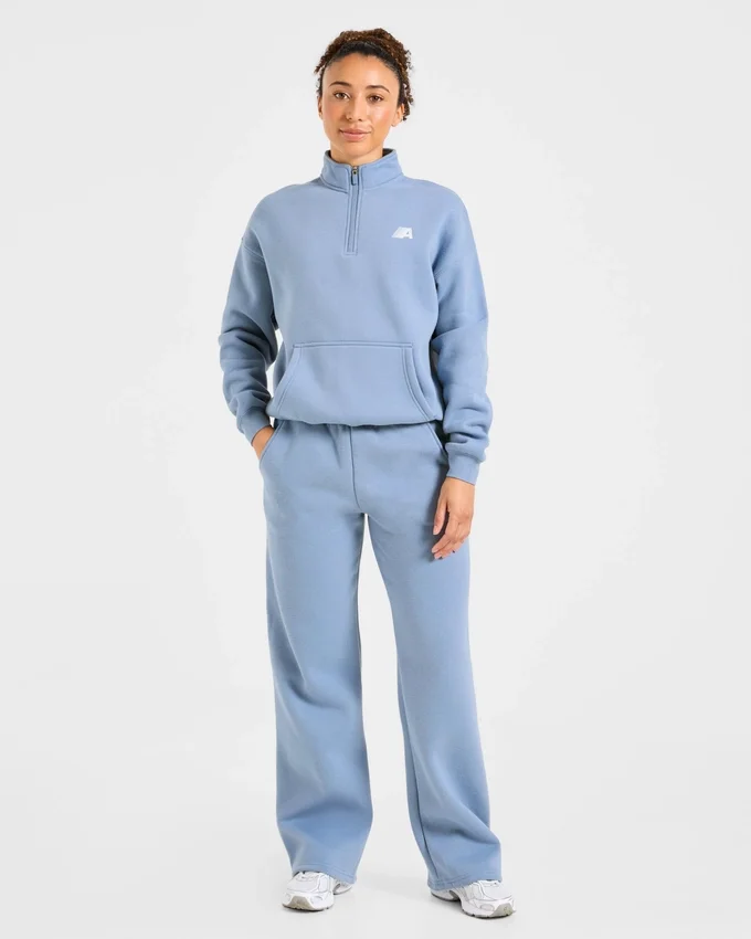 Retro Athletics Oversized-tröja med 1/4 dragkedja