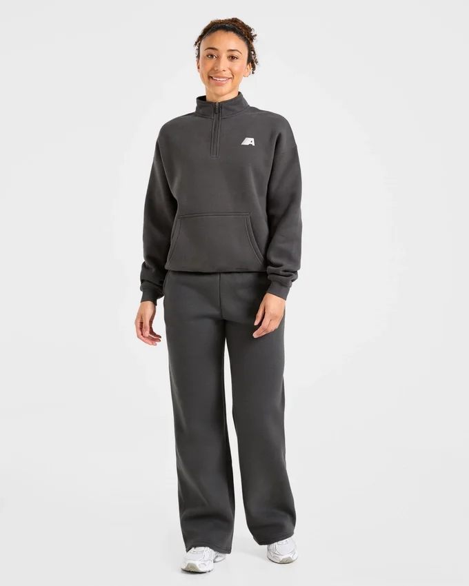 Retro Athletics Oversized-tröja med 1/4 dragkedja