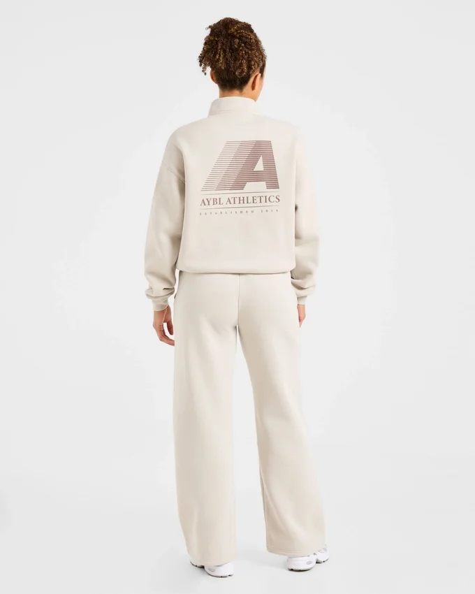 Retro Athletics Oversized-tröja med 1/4 dragkedja