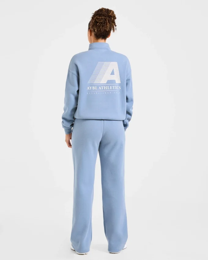 Retro Athletics Oversized-tröja med 1/4 dragkedja
