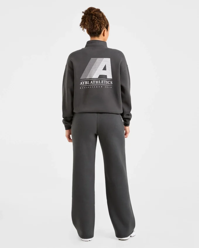 Retro Athletics Oversized-tröja med 1/4 dragkedja