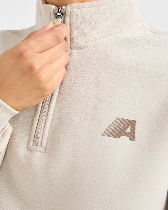 Retro Athletics Oversized-tröja med 1/4 dragkedja