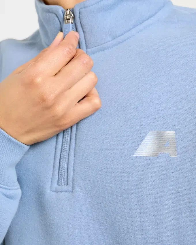 Retro Athletics Oversized-tröja med 1/4 dragkedja