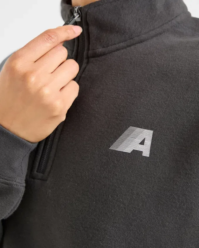 Retro Athletics Oversized-tröja med 1/4 dragkedja
