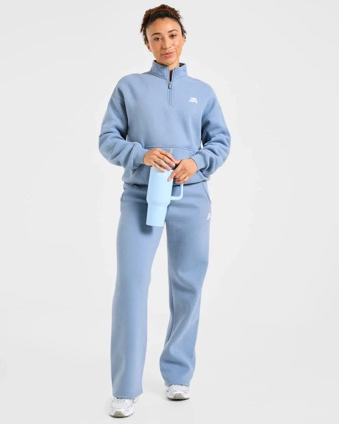 Retro Athletics Oversized-tröja med 1/4 dragkedja