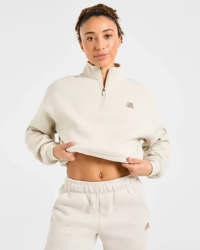 Retro Athletics Oversized-tröja med 1/4 dragkedja