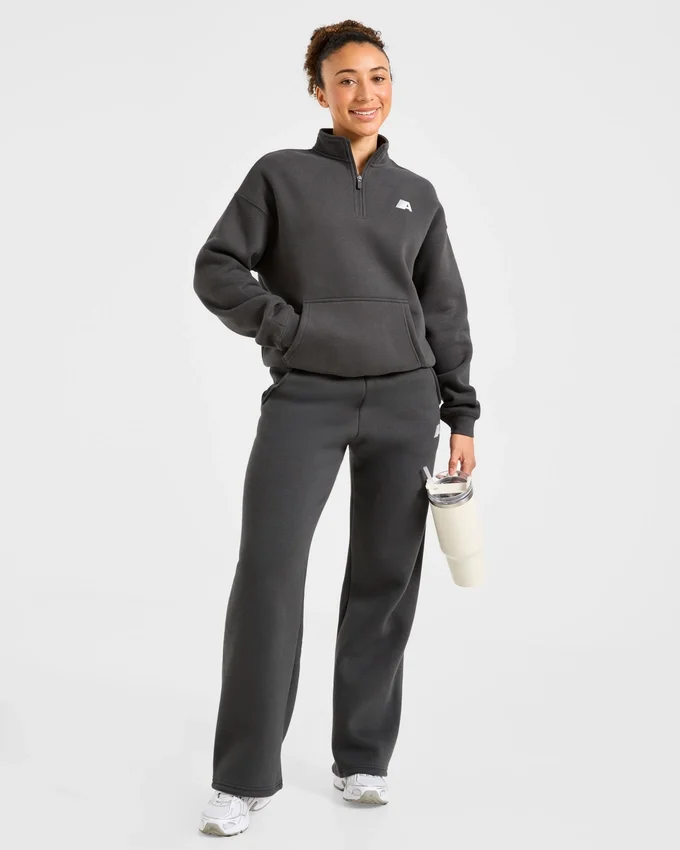Retro Athletics Oversized-tröja med 1/4 dragkedja