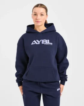Retro-broderad oversized-hoodie