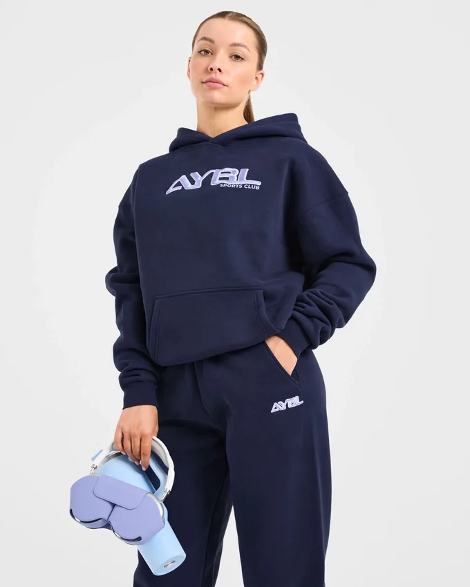 Retro-broderad oversized-hoodie