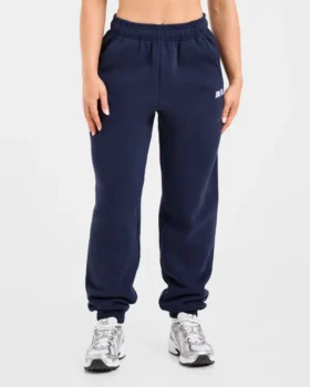 Retro-broderade mjukisbyxor i oversized-modell