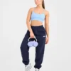 Retro-broderade mjukisbyxor i oversized-modell