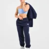 Retro-broderade mjukisbyxor i oversized-modell