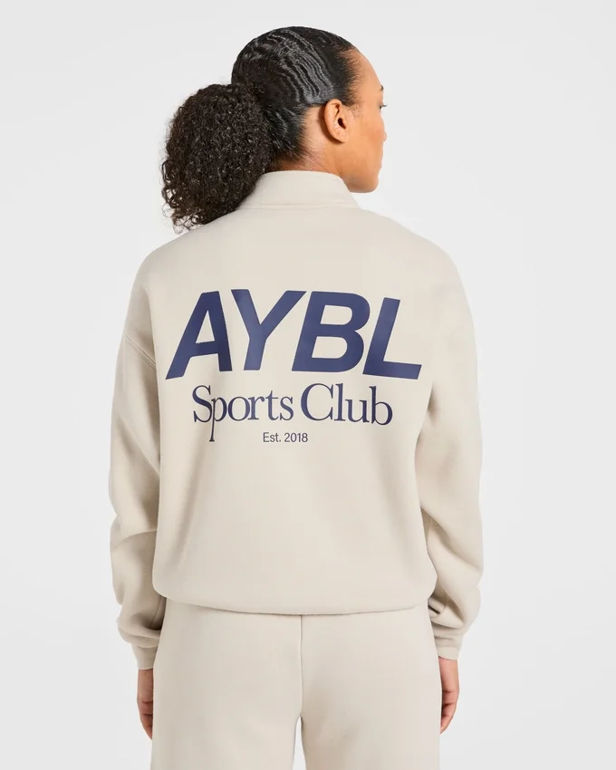 Sports Club Oversized-tröja med 1/4-dragkedja