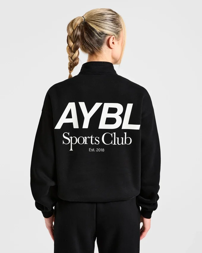 Sports Club Oversized-tröja med 1/4-dragkedja