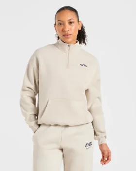 Sports Club Oversized-tröja med 1/4-dragkedja