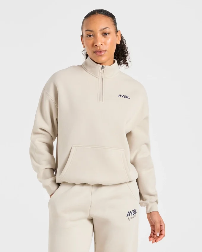 Sports Club Oversized-tröja med 1/4-dragkedja