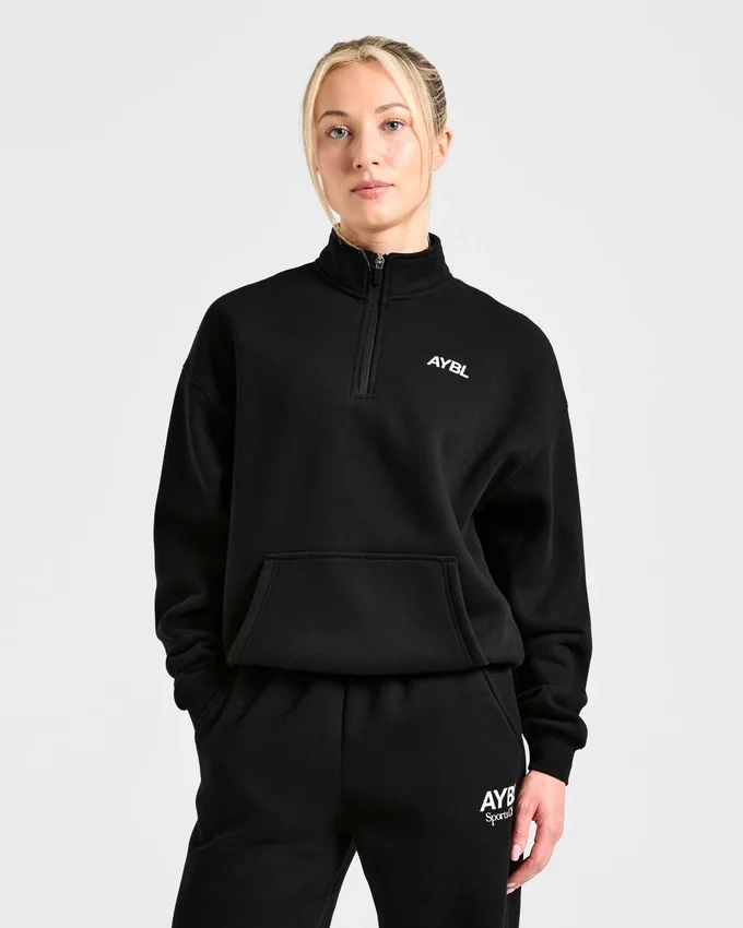 Sports Club Oversized-tröja med 1/4-dragkedja