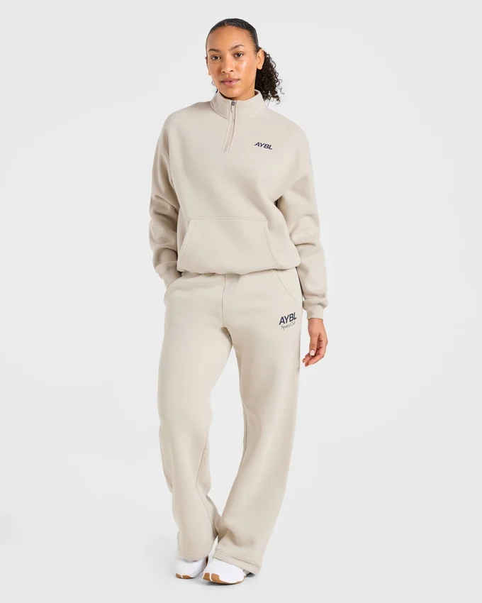 Sports Club Oversized-tröja med 1/4-dragkedja