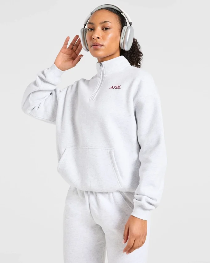 Sports Club Oversized-tröja med 1/4-dragkedja