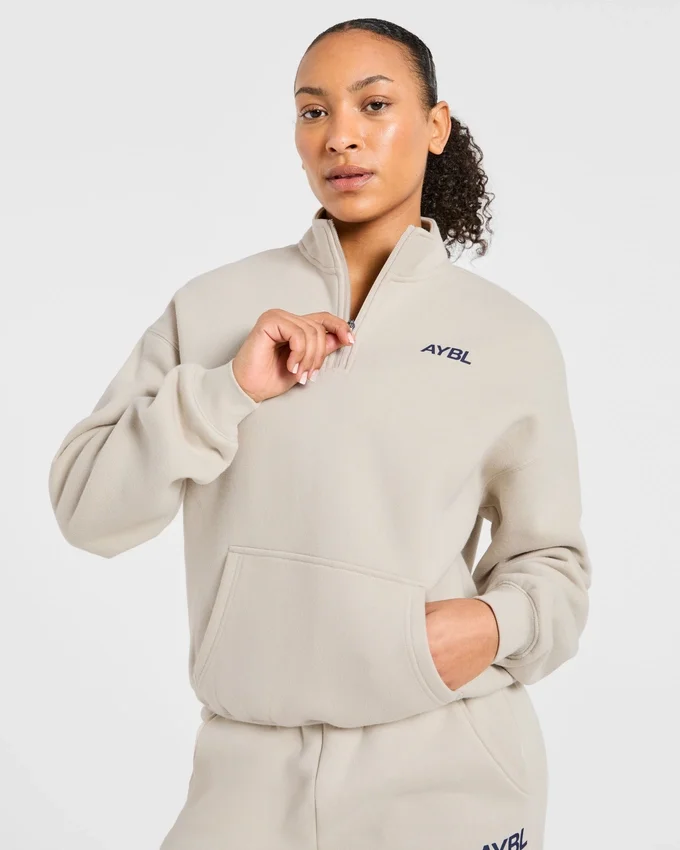 Sports Club Oversized-tröja med 1/4-dragkedja
