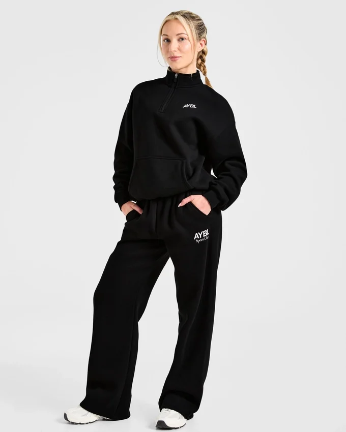 Sports Club Oversized-tröja med 1/4-dragkedja