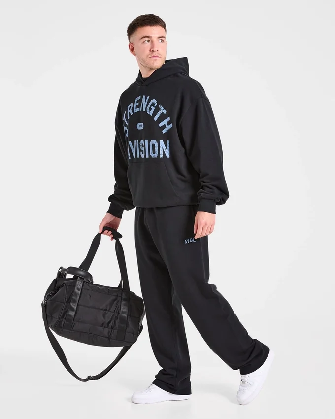 Strength Division mjukisbyxor med raka ben i oversized-passform