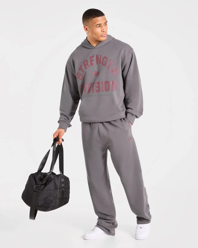 Strength Division mjukisbyxor med raka ben i oversized-passform