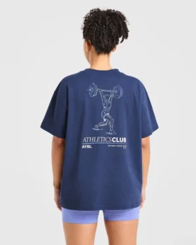 T-shirt med illustration av styrkelyft