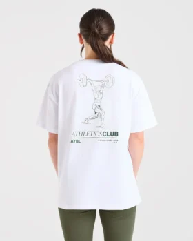 T-shirt med illustration av styrkelyft