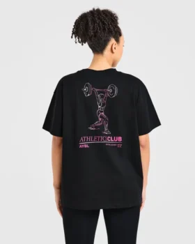 T-shirt med illustration av styrkelyft