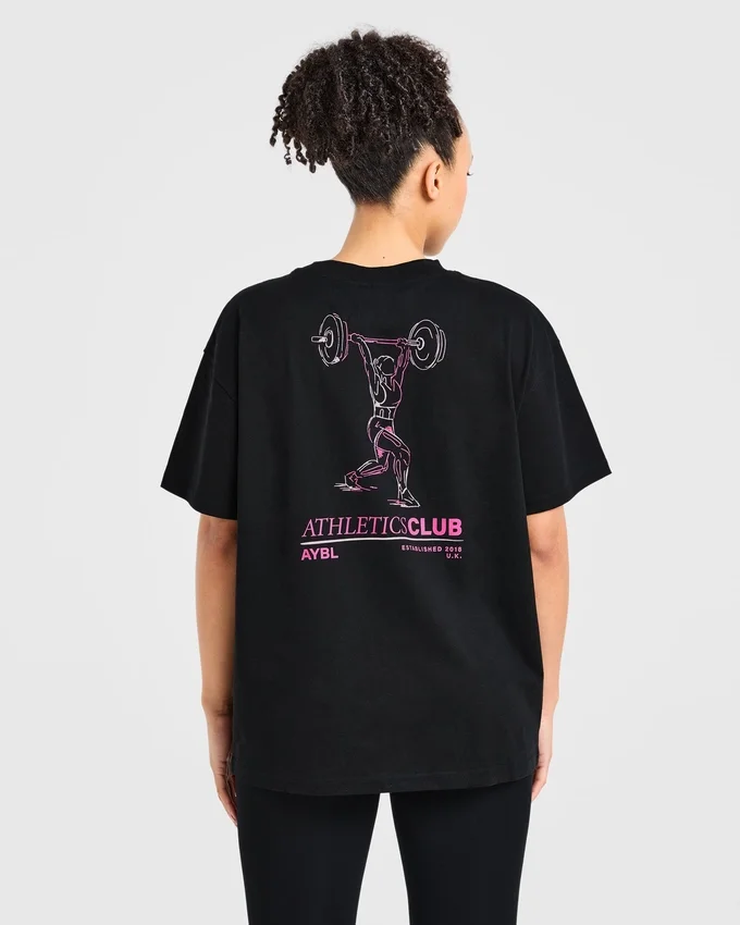 T-shirt med illustration av styrkelyft