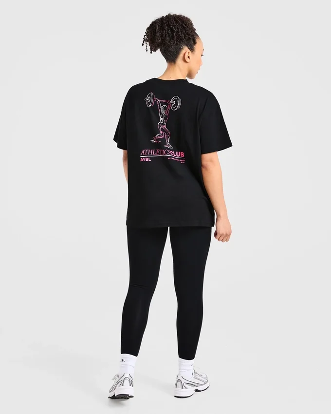 T-shirt med illustration av styrkelyft