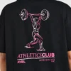 T-shirt med illustration av styrkelyft