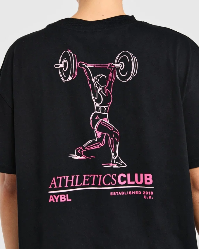 T-shirt med illustration av styrkelyft