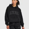 Varsity-hoodie med applikation i oversized-passform