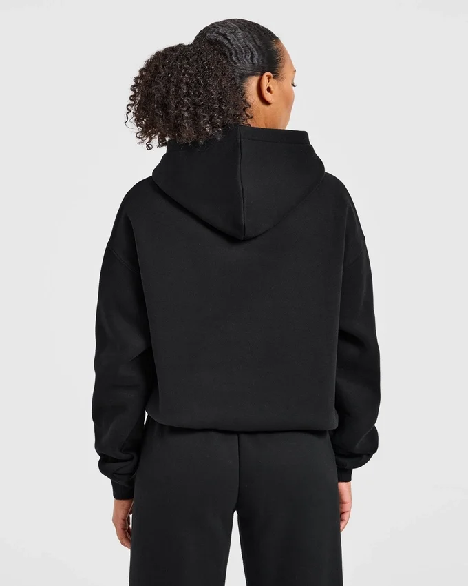 Varsity-hoodie med applikation i oversized-passform