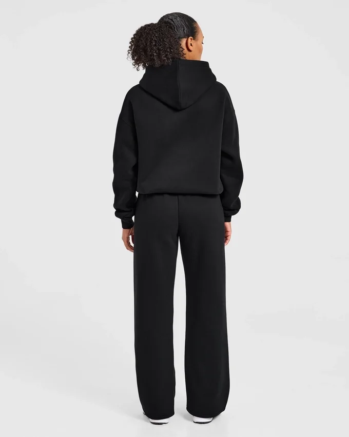 Varsity-hoodie med applikation i oversized-passform