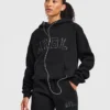 Varsity-hoodie med applikation i oversized-passform