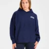 Varsity Minimal Logo Oversized stickad hoodie