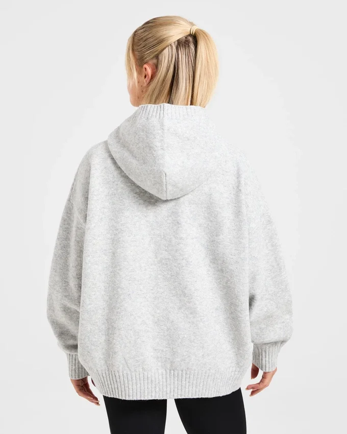 Varsity Minimal Logo Oversized stickad hoodie