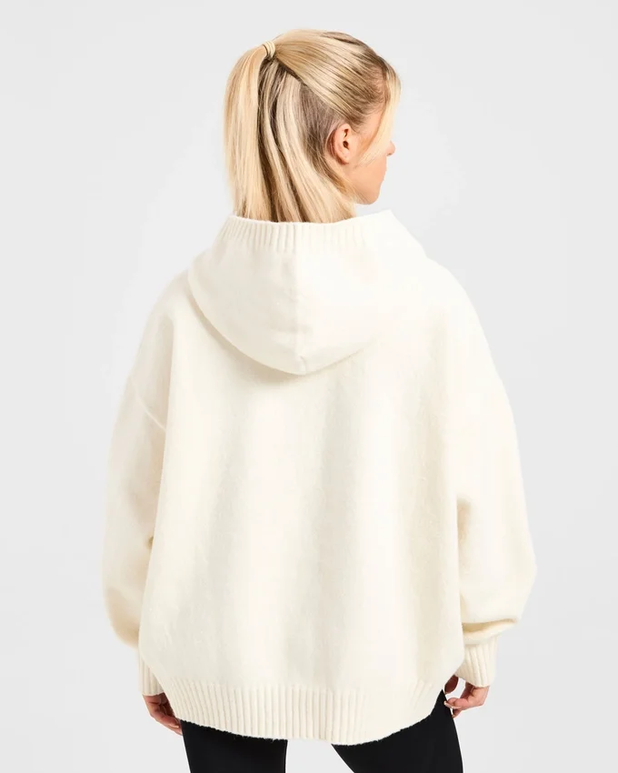 Varsity Minimal Logo Oversized stickad hoodie