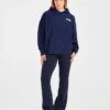 Varsity Minimal Logo Oversized stickad hoodie