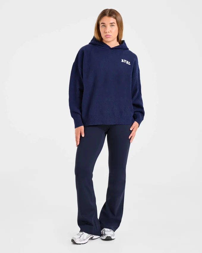 Varsity Minimal Logo Oversized stickad hoodie