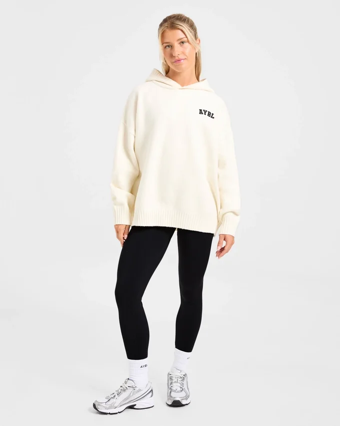Varsity Minimal Logo Oversized stickad hoodie